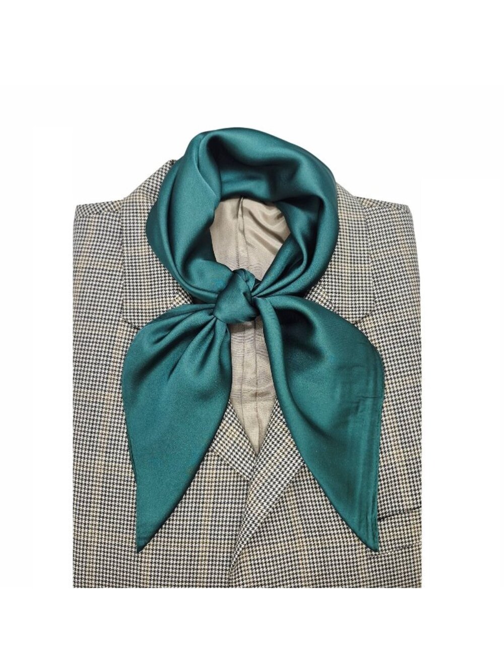 Elegant Square Silky Satin Scarf Bandana Green Headwear Solid Soft Versatile New